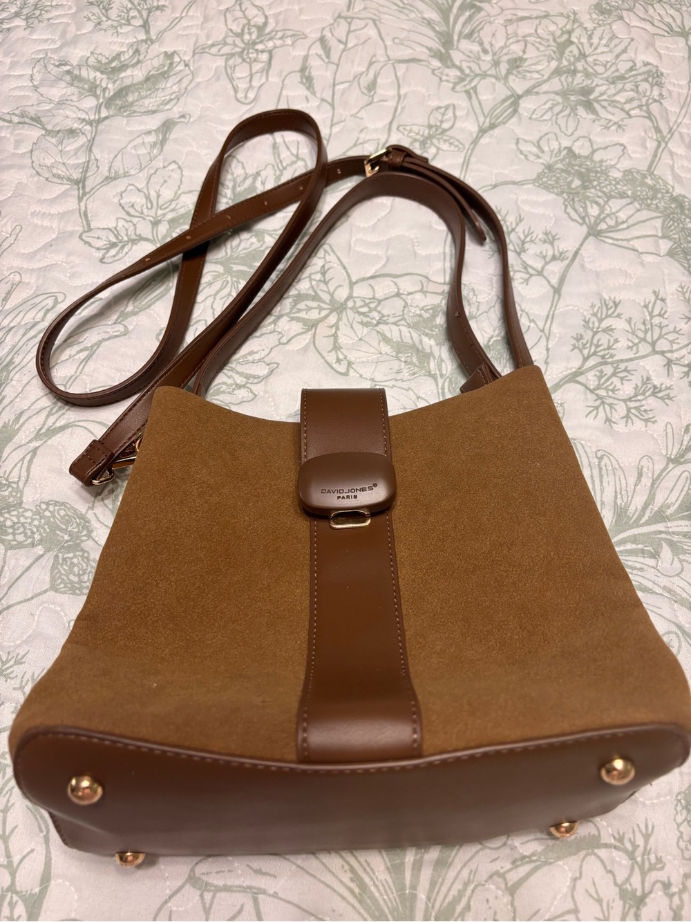 Brown Suede Crossbody Bag